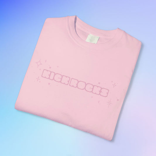 'KICK ROCKS' Unisex S/S T-shirt - Light Pink