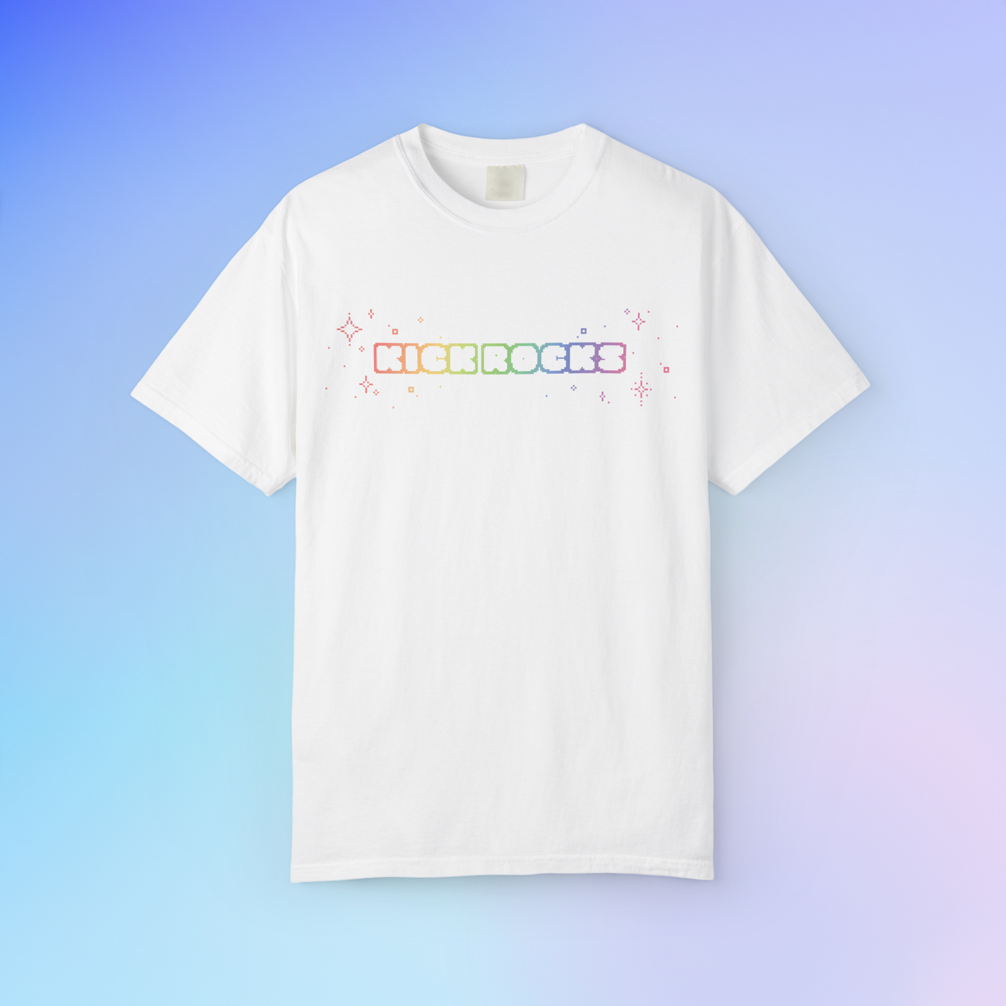 'KICK ROCKS' Unisex S/S T-shirt - White & Rainbow
