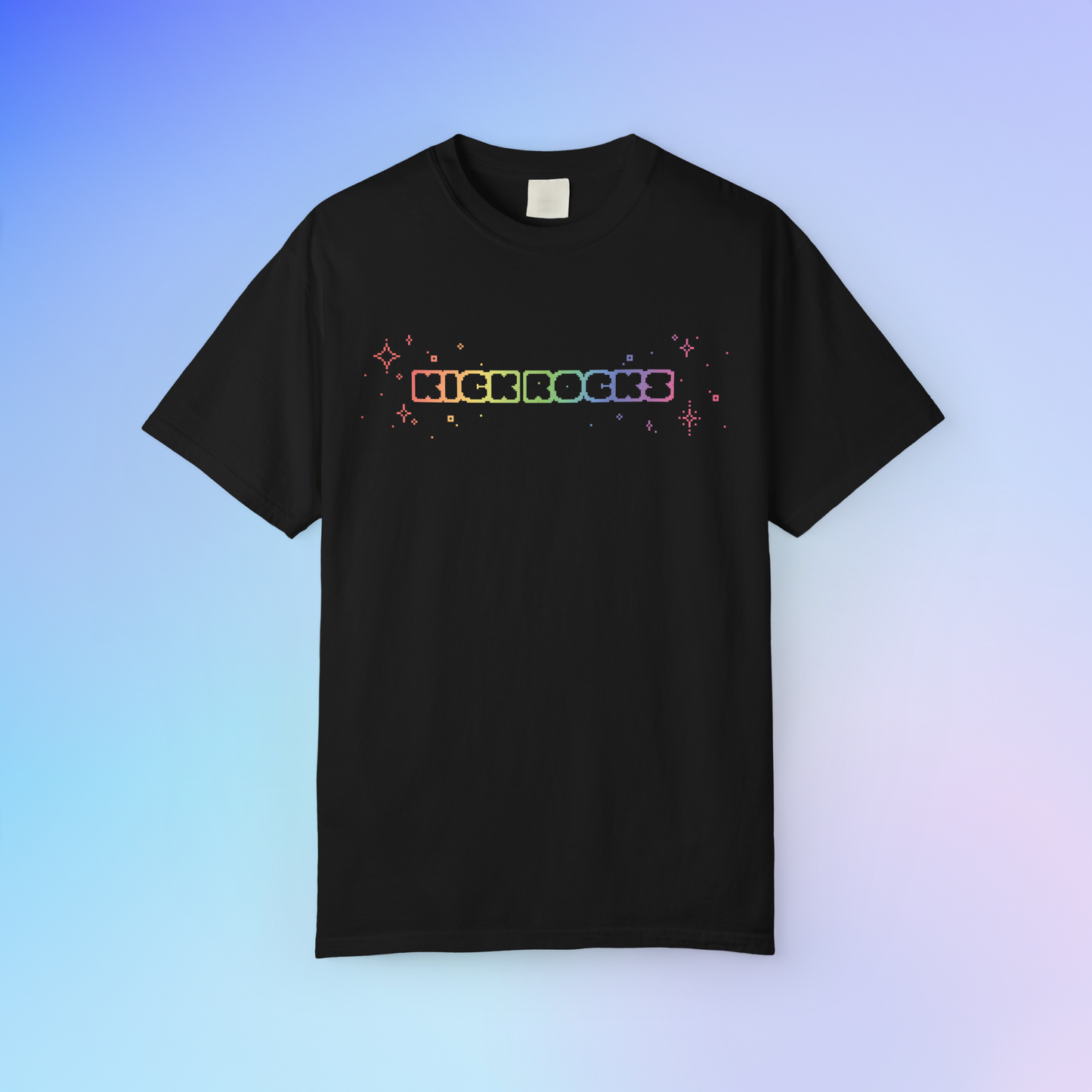 'KICK ROCKS' Unisex S/S T-shirt - Black & Rainbow